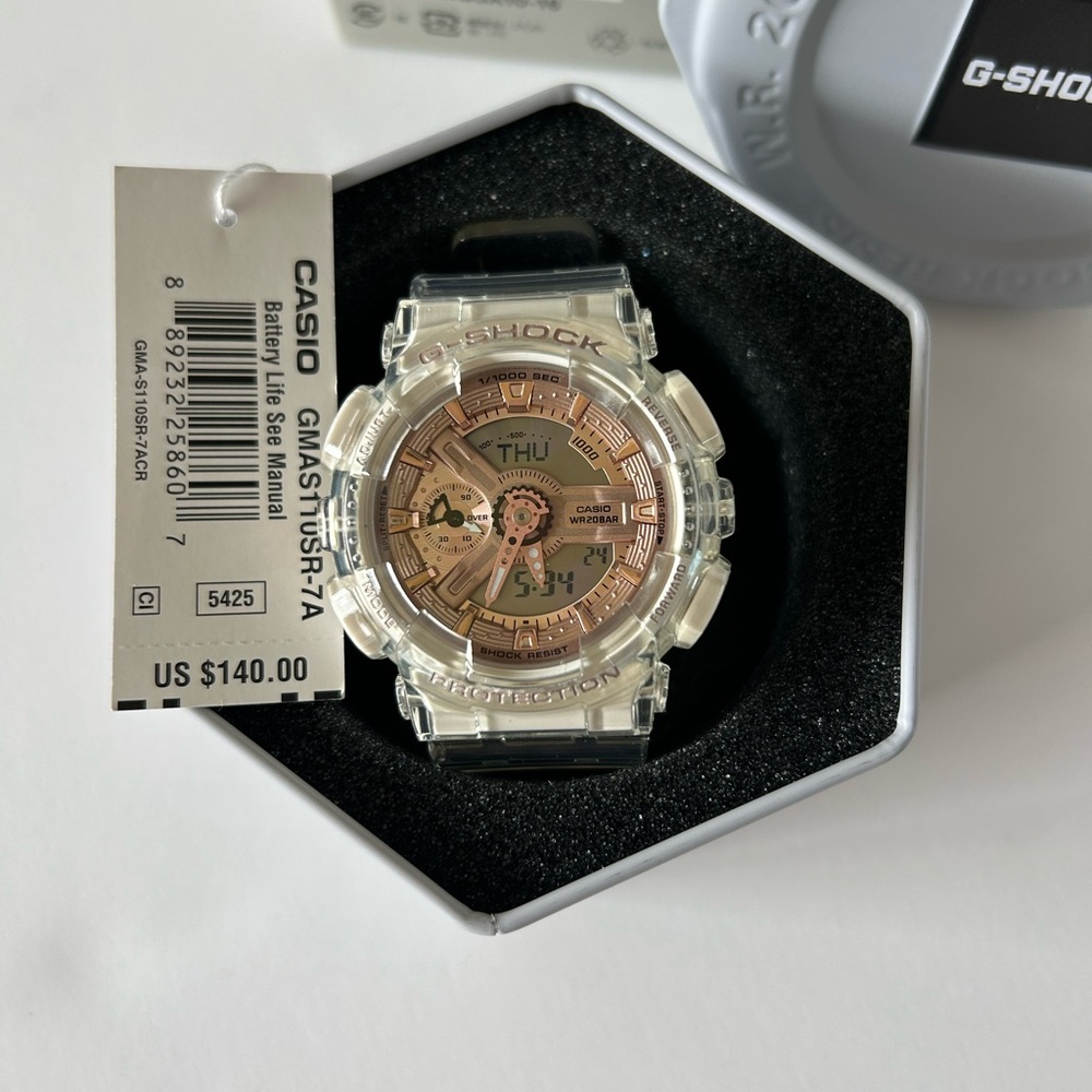 NWT. G-Shock GMAS110SR-7A Rose Gold